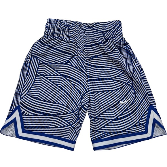 Nike Dri-FIT Basketball Shorts XS Blue White Geometric Athletic Kids - Picture 1 of 13